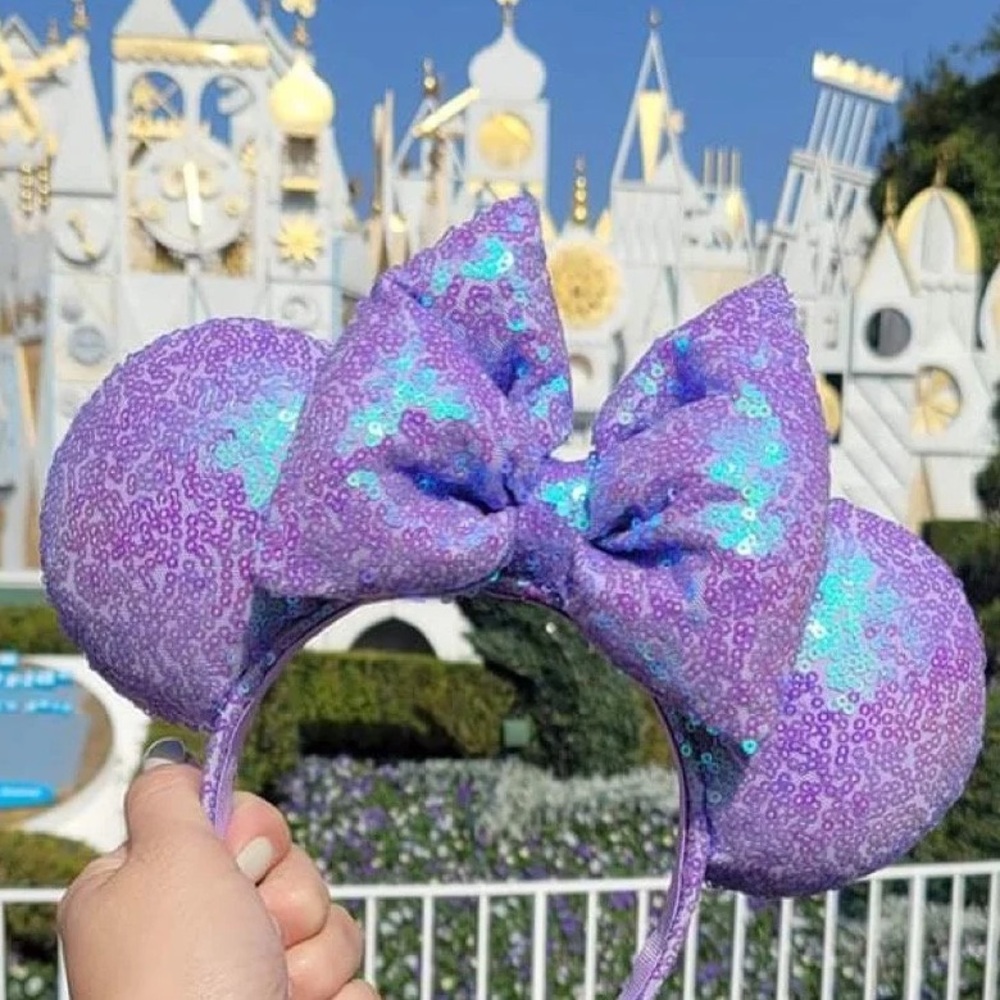 Disney Minnie Mouse Sequin Ear Headband For Adults – Lavender